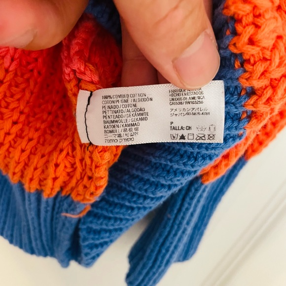 NWOT American Apparel Unisex Stripe Fisherman's Pullover fruit stripe rainbow - Picture 8 of 8